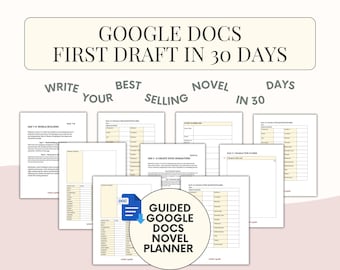 Buch in 30 Tagen Novel Writing Workbook: Story Gliederung und Charakter Planer (Word Docs)