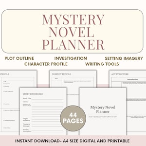 Mystery Novel Planner: Crime Writer Workbook, Write a Mystery Worksheet