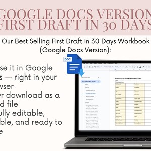 Novel writing workbook Google Docs, Word Novel planner, Story outline book planner, 30 days of writing plot planner, Novel in a month