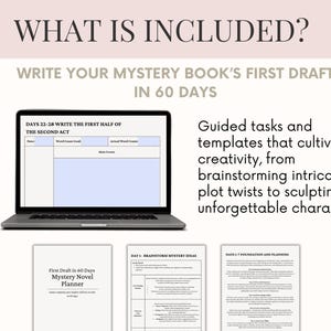 Murder Mystery Book Planner | Fillable Novel Planner Book Outline & Writing Worksheets | Mystery Writing Workbook for Crime Writers | Thriller Novel Plan & Book Series Planner