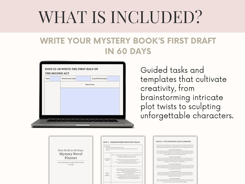 Murder Mystery Book Planner | Fillable Novel Planner Book Outline & Writing Worksheets | Mystery Writing Workbook for Crime Writers | Thriller Novel Plan & Book Series Planner