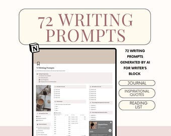 72 Writing Prompts Notion Template