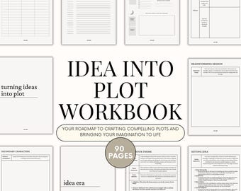 Novel Planning Workbook: Idea to Plot, Book Outline Planner, Character Worksheets