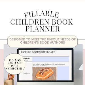 Agenda de livre pour enfants à remplir, plan de livre pour enfants d'auteur, écrivez un livre pour enfants en 30 jours, storyboard de livre d'images imprimable