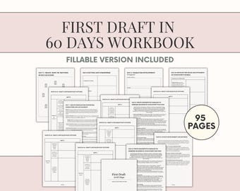 Novel Writing Planner: 60-Day Fillable Author Workbook (Digital Download)