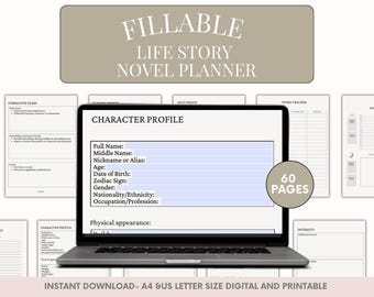 Fillable Life Story Novel Planner