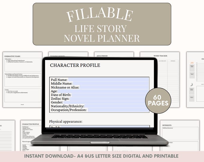 Fillable Life Story Novel Planner