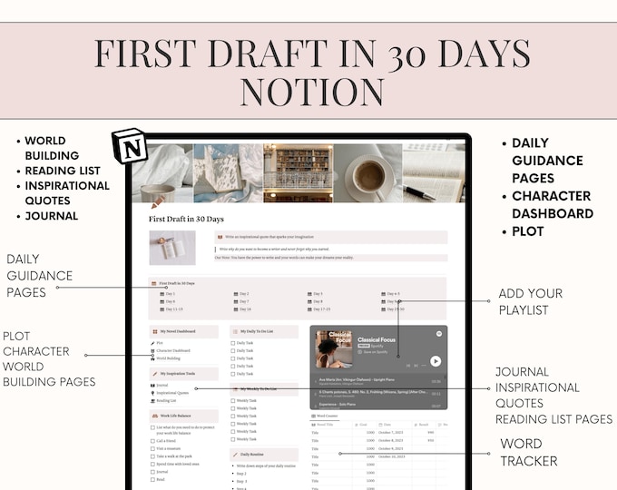 First Draft in 30 Days Notion Template
