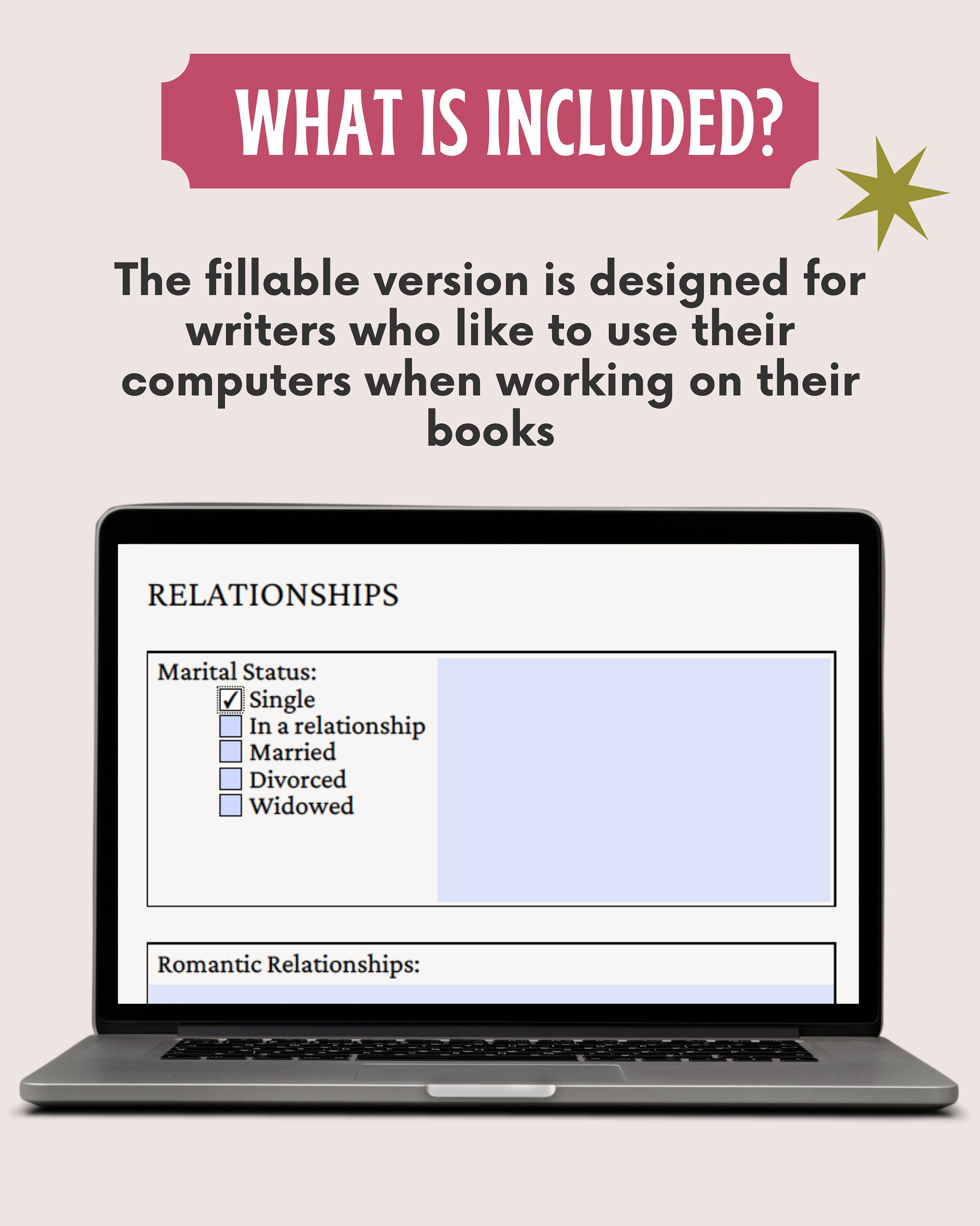 Fillable Romance Novel Planner, Novel Outline Workbook for Romance ...