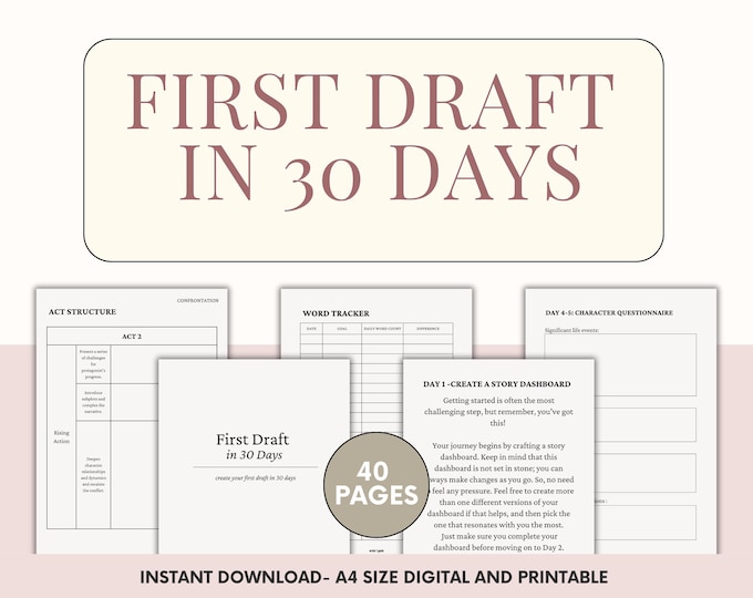 First Draft in 30 Days Novel Workbook