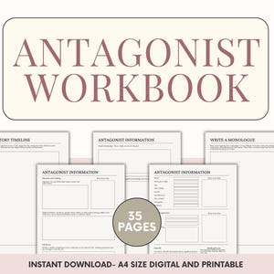 Antagonist Workbook: Novel Writing Planner, Character Sheet, Fiction Character Building
