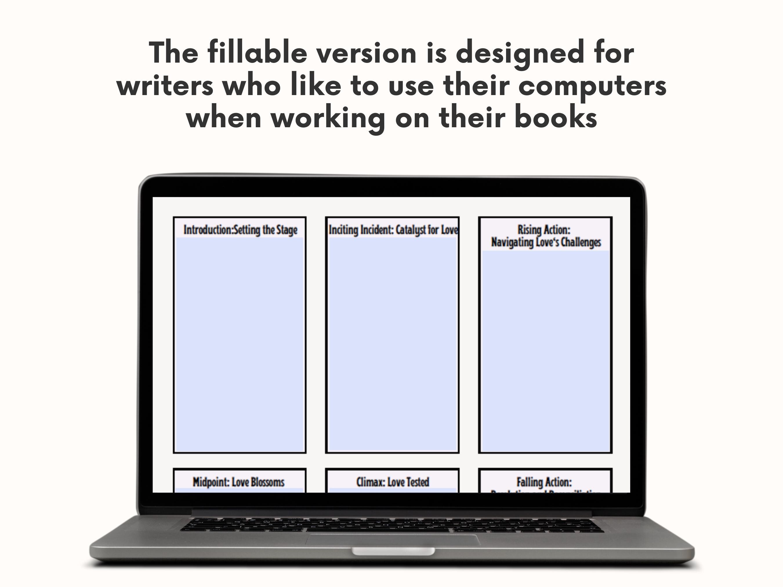 Romance Novel Plot Planner: Love Story Outline Template (fillable PDF ...