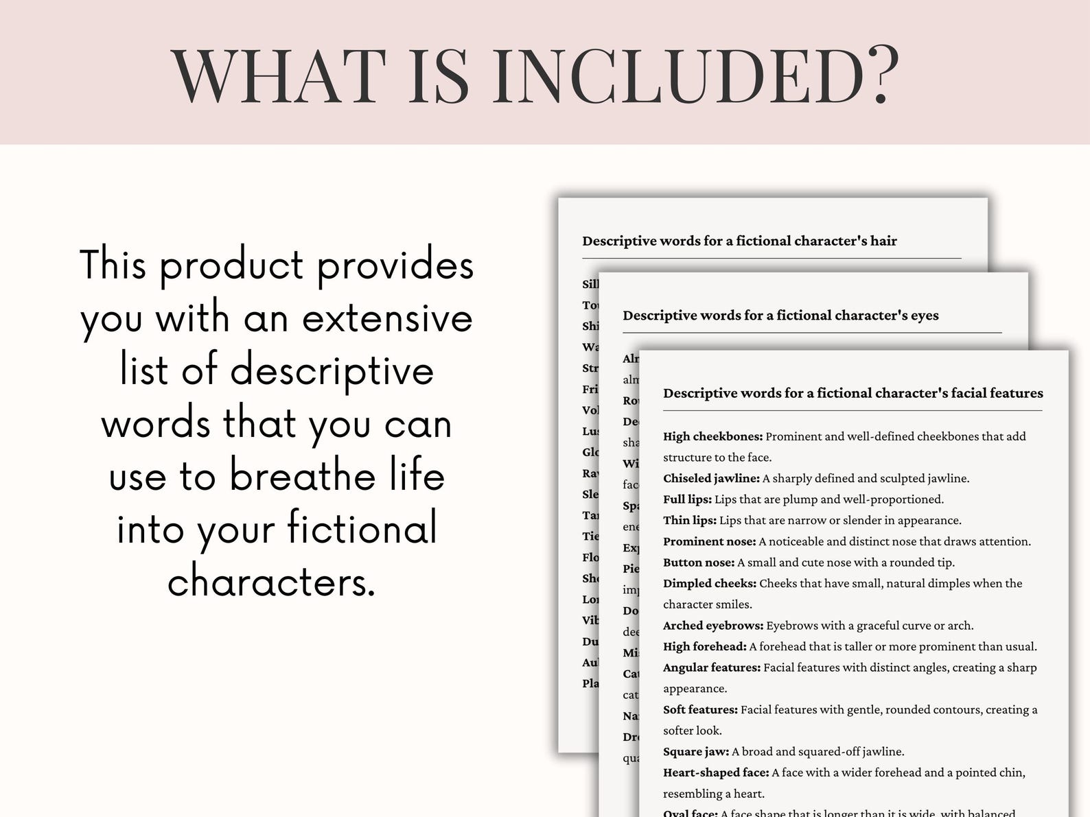 Descriptive Text Character Character Creation Word List: Descriptive Words for Writers, Author's ...