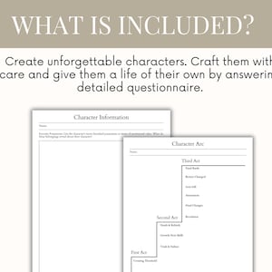 Fillable book character workbook, Author character profile planner, Novel writing template planner, Character writing worksheet, book plan