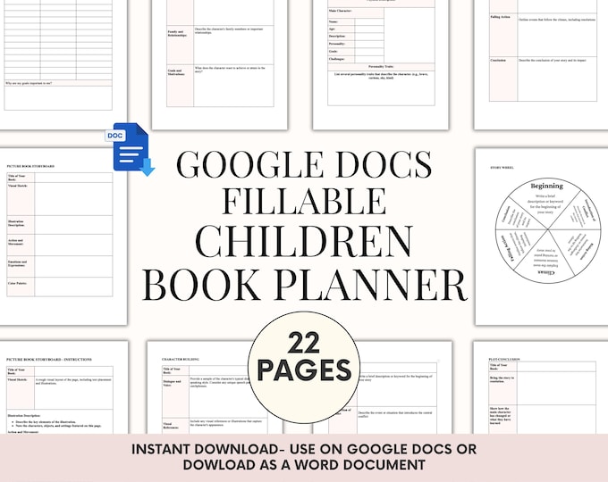 Children Book Planner-Google Docs Version