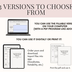 Murder Mystery Book Planner | Fillable Novel Planner Book Outline & Writing Worksheets | Mystery Writing Workbook for Crime Writers | Thriller Novel Plan & Book Series Planner
