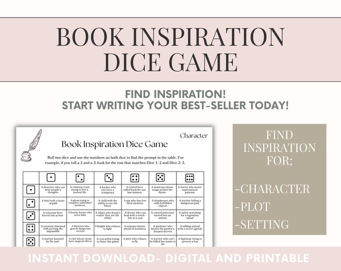 Book Writing Game- Dice