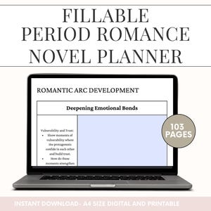 Fillable romance novel planner, Historical fiction story mapping, Historical romance outline templates, Writing a period piece book