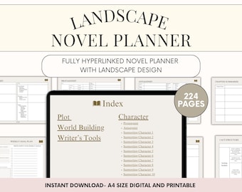 Novel Writing Planner: Character Profile Workbook, Write a Book Prep, Nanowrimo  (Digital and Printable Download)