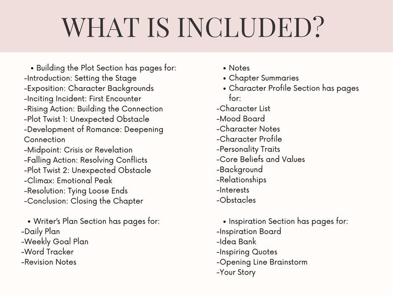 Romance Novel Planner  Novel Outline Workbook for Romance Authors Novel Planner Workbook How to Write a Romance Novel Story Template