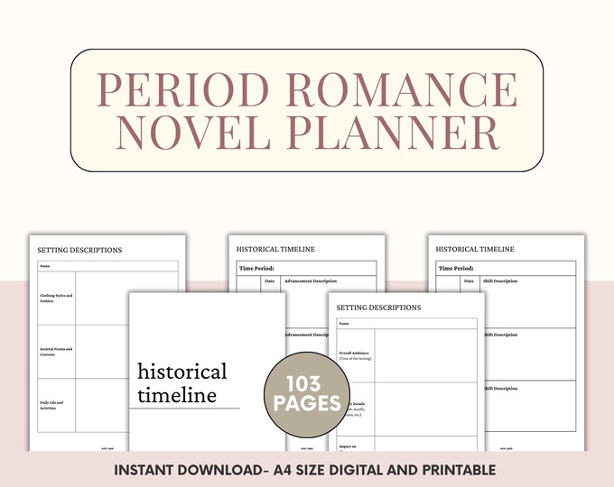 Period Romance Novel Planner