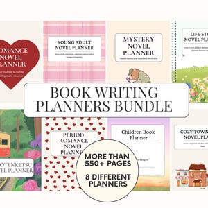 Novel Writing Planner Bundle: Author Book Outline Workbooks, (Digital& Printable, every book genre)