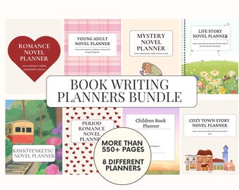 Novel Writing Planner Bundle: Author Book Outline Workbooks, (Digital& Printable, every book genre)