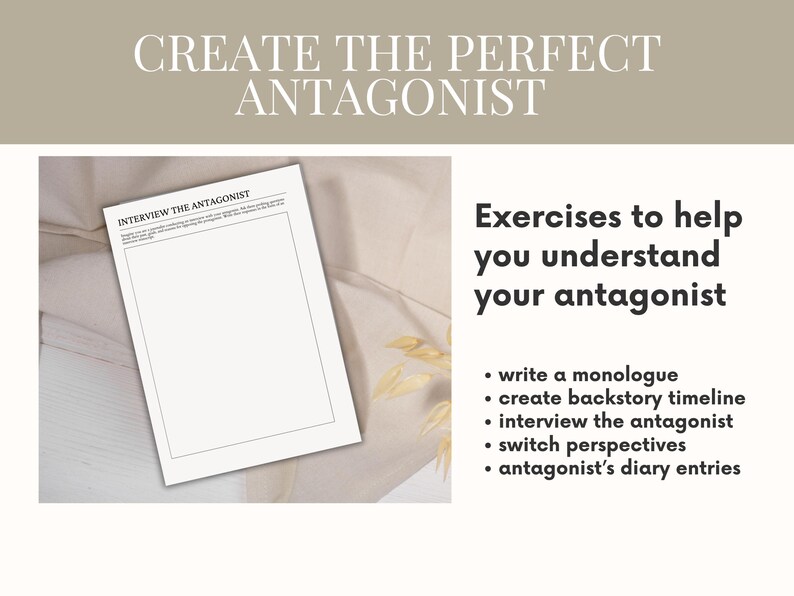 Novel Planner Writing Worksheets Novel Template Author Planner Writing Template Novel Workbook Writing Workbook Character Profiles Book Writing Planner Novel Outline antagonist workbook villain planner character creation