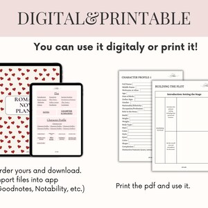 Romance Novel Planner  Novel Outline Workbook for Romance Authors Novel Planner Workbook How to Write a Romance Novel Story Template