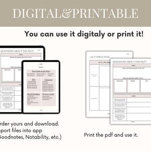 Novel Planner Detailed Digital and Printable Novel Planner World Building Character Creation Workbook Writing Prompts Plot Workbook for writers author planner