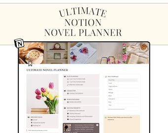 Book Planner Notion Template: Novel Writing, Novel Outline Plotting, Character Building, Worldbuilding