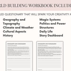 Fillable Fantasy Romance Novel Planner Kit World Building Workbook | Author Resource Writing Templates | Romance Story Planner | Romance Writing  Worksheets