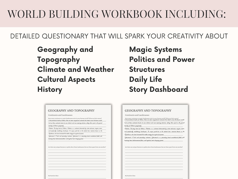 Fillable Fantasy Romance Novel Planner Kit World Building Workbook | Author Resource Writing Templates | Romance Story Planner | Romance Writing  Worksheets