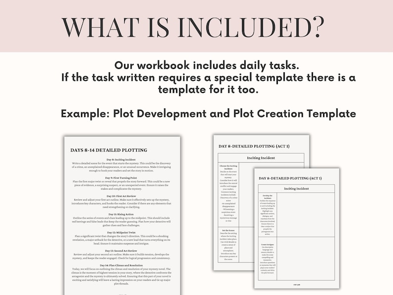 Murder Mystery Book Planner | Fillable Novel Planner Book Outline & Writing Worksheets | Mystery Writing Workbook for Crime Writers | Thriller Novel Plan & Book Series Planner
