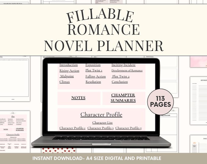 Fillable Romance Novel Planner