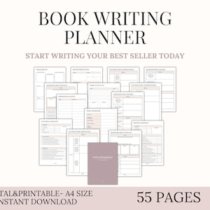 Book Writing Planner: Author Novel Outline, Novel Plot Prep , Character Creation