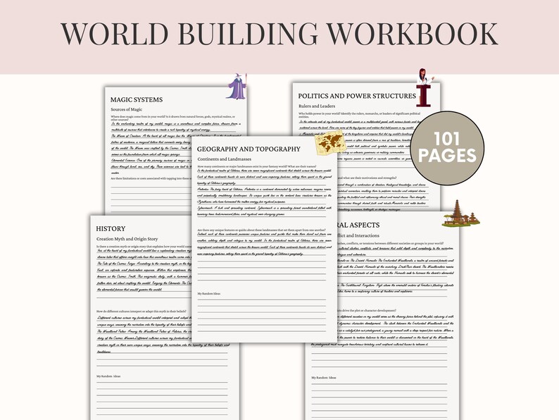 Fillable Fantasy Romance Novel Planner Kit World Building Workbook | Author Resource Writing Templates | Romance Story Planner | Romance Writing  Worksheets