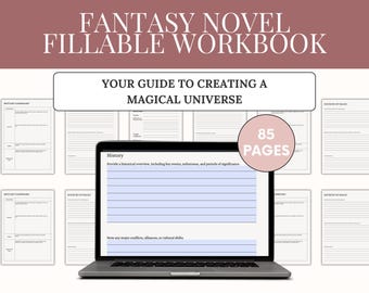 Fantasy Roman Planer: World Building, Magic Systems Workbook, Writer Fiction Plan (ausfüllbares PDF)