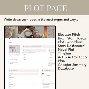 Notion Book Writing Template: Writer's Dashboard, Novel Planner - Etsy