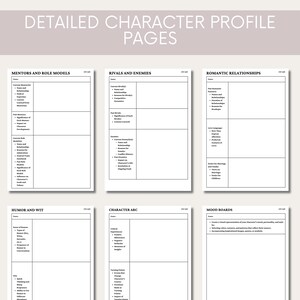Detailed Character Profile, Printable Character Sheet, Character ...