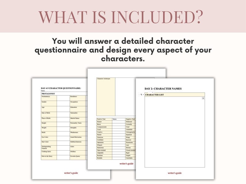 Novel writing workbook Google Docs, Word Novel planner, Story outline book planner, 30 days of writing plot planner, Novel in a month
