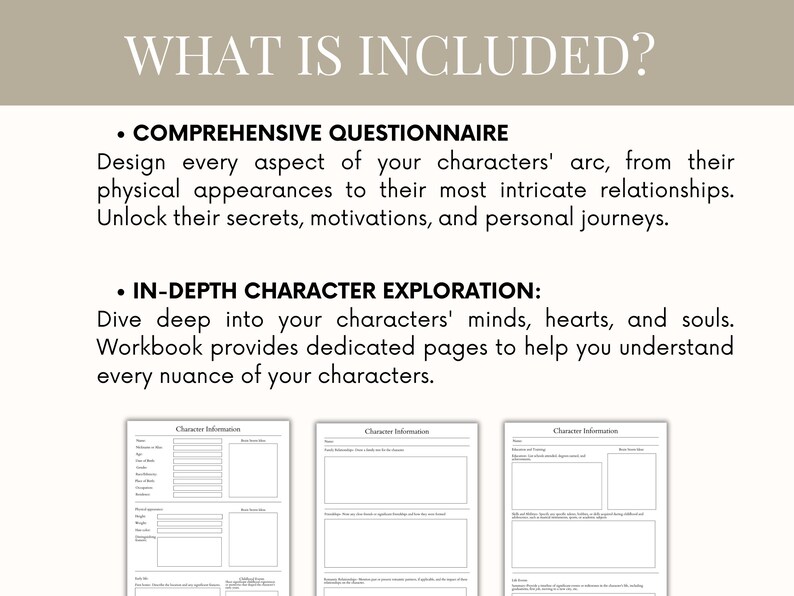 Novel Character Planner Author Planner Character Workbook Character Profile Book Fanfic Novel Character Design Character Profile Book