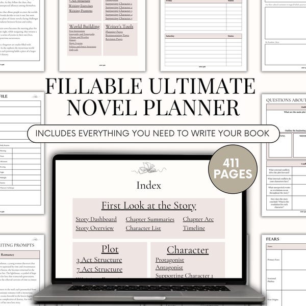 Buch Planer Roman Arbeitsmappe: Autor Organizer Kreatives Schreiben Roman Vorlage Arbeitsblatt