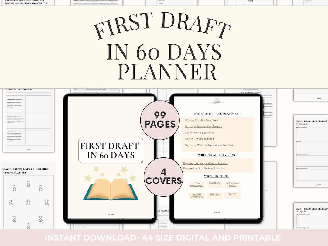 Novel Writing Planner: 60 Day Book Planning Workbook, Plot Outline ...
