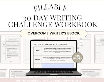 Fillable 30 Day Writing Challenge Workbook