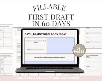 Fillable First Draft in 60 Days Novel Planner