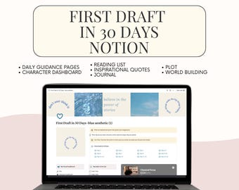 Novel Planner Notion Template: Book in 30 Days Outline Hub, Character, Worldbuilding, Plot