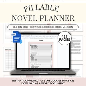 Invulbare Ultimate Novel Planner: werkboek auteur en sjabloon romanverhaal (download van Google Documenten/pdf)