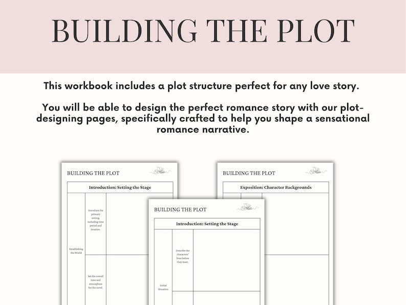 Romance Novel Planner  Novel Outline Workbook for Romance Authors Novel Planner Workbook How to Write a Romance Novel Story Template