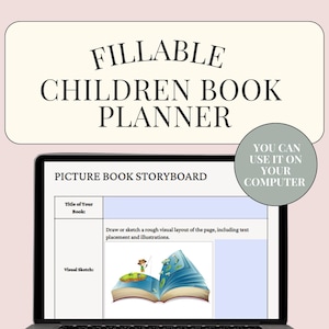 Agenda de livre pour enfants à remplir, plan de livre pour enfants d'auteur, écrivez un livre pour enfants en 30 jours, storyboard de livre d'images imprimable